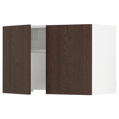 SEKTION Armoire murale à hotte intégrée, blanc/Sinarp brun, 30x15x20 "