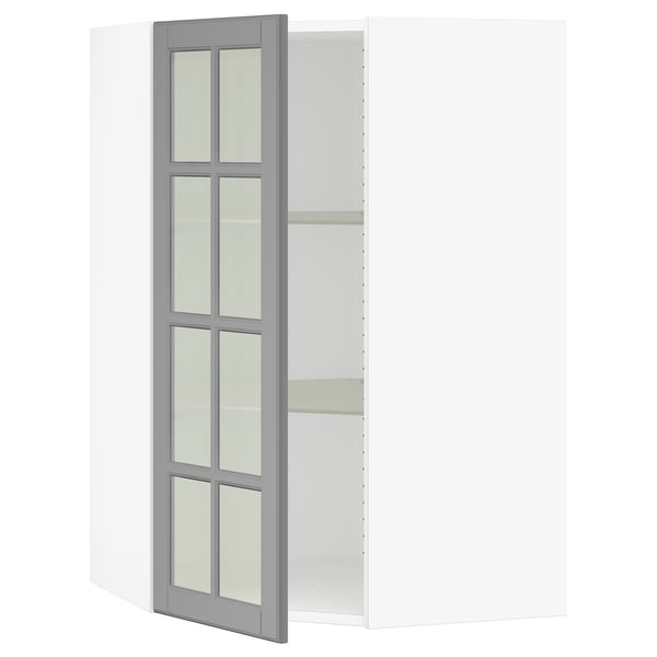 SEKTION Armoire murale ang+tblts/pte vit, blanc/Bodbyn gris, 26x15x40 "
