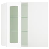 SEKTION Armoire murale ang+tblts/pte vit, blanc Enköping/blanc effet bois, 26x15x30 "