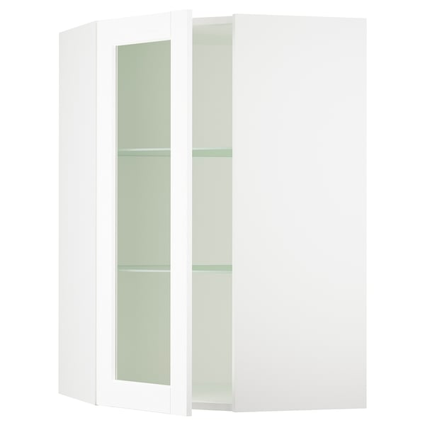 SEKTION Armoire murale ang+tblts/pte vit, blanc Enköping/blanc effet bois, 26x15x40 "