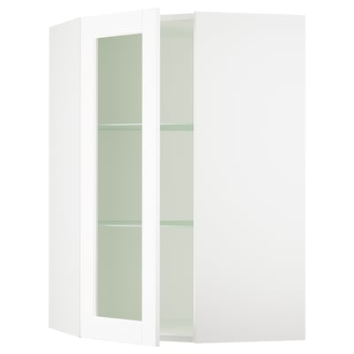 SEKTION Armoire murale ang+tblts/pte vit, blanc Enköping/blanc effet bois, 26x15x40 "