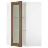 SEKTION Armoire murale ang+tblts/pte vit, blanc Enköping/brun effet noyer, 26x15x40 "