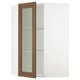 SEKTION Armoire murale ang+tblts/pte vit, blanc Enköping/brun effet noyer, 26x15x40 "