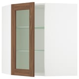 SEKTION Armoire murale ang+tblts/pte vit, blanc Enköping/brun effet noyer, 26x15x30 "