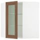 SEKTION Armoire murale ang+tblts/pte vit, blanc Enköping/brun effet noyer, 26x15x30 "