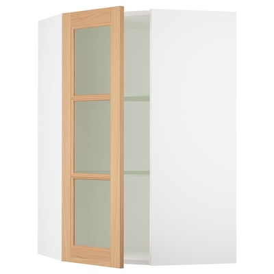 SEKTION Armoire murale ang+tblts/pte vit, blanc/Vedhamn chêne, 26x15x40 "