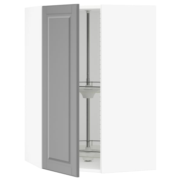 SEKTION Armoire murale angle +rgt pivotant, blanc/Bodbyn gris, 26x15x40 "