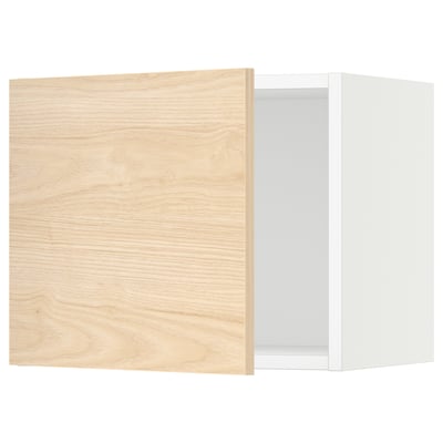 SEKTION Armoire murale, blanc/Askersund effet frêne clair, 18x15x15 "