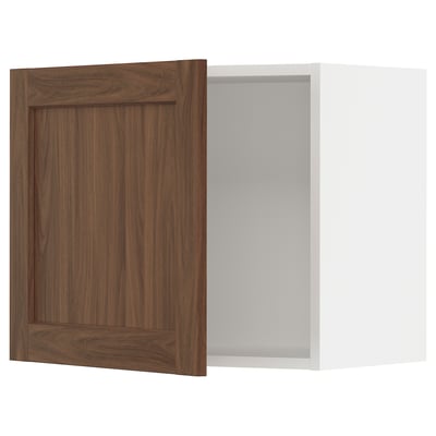 SEKTION Armoire murale, blanc Enköping/brun effet noyer, 24x15x20 "