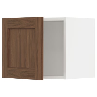 SEKTION Armoire murale, blanc Enköping/brun effet noyer, 18x15x15 "