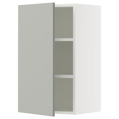 SEKTION Armoire murale, blanc/Havstorp gris clair, 18x15x30 "