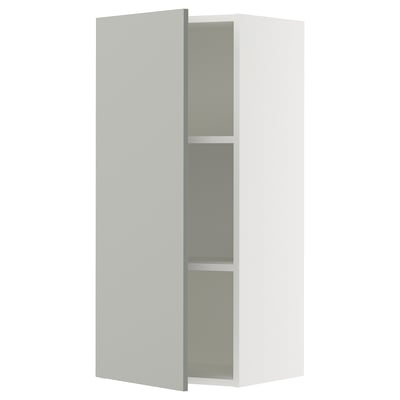 SEKTION Armoire murale, blanc/Havstorp gris clair, 18x15x40 "
