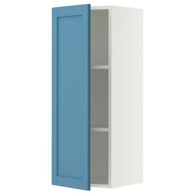 SEKTION Armoire murale, blanc/Lerhyttan bleu, 15x15x40 "