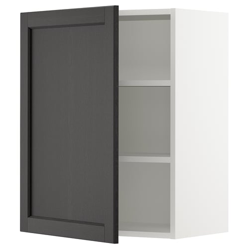 SEKTION Armoire murale, blanc/Lerhyttan teinté noir, 24x15x30 "