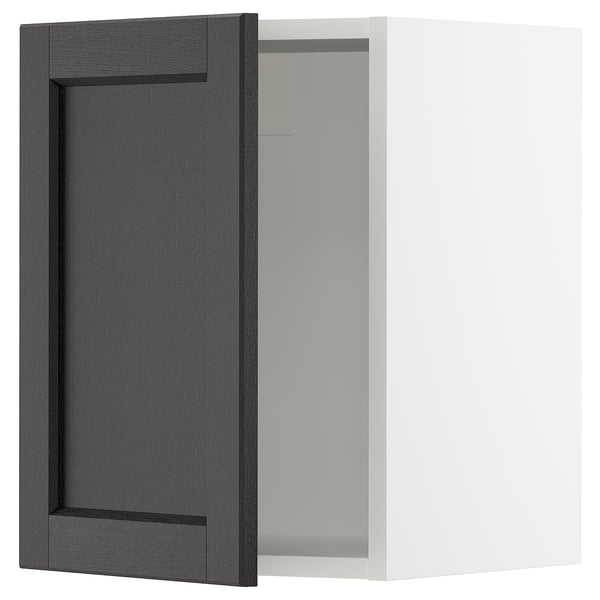 SEKTION Armoire murale, blanc/Lerhyttan teinté noir, 15x15x20 "