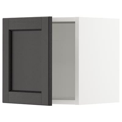 SEKTION Armoire murale, blanc/Lerhyttan teinté noir, 15x15x15 "