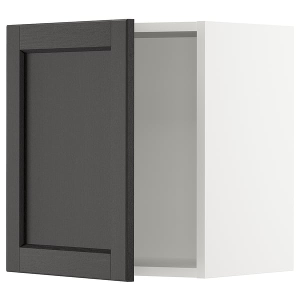 SEKTION Armoire murale, blanc/Lerhyttan teinté noir, 18x15x20 "