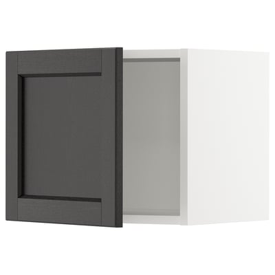 SEKTION Armoire murale, blanc/Lerhyttan teinté noir, 18x15x15 "