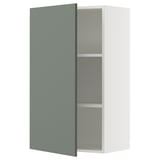 SEKTION Armoire murale, blanc/Nickebo gris -vert mat, 24x15x40 "