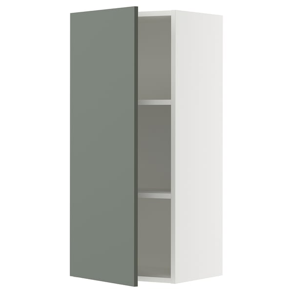 SEKTION Armoire murale, blanc/Nickebo gris -vert mat, 18x15x40 "