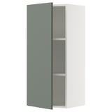 SEKTION Armoire murale, blanc/Nickebo gris -vert mat, 18x15x40 "
