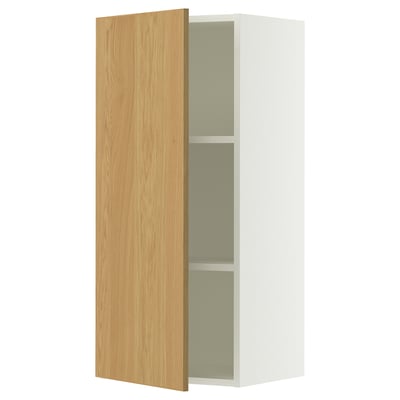 SEKTION Armoire murale, blanc/Sinarp chêne plaqué, 18x15x40 "