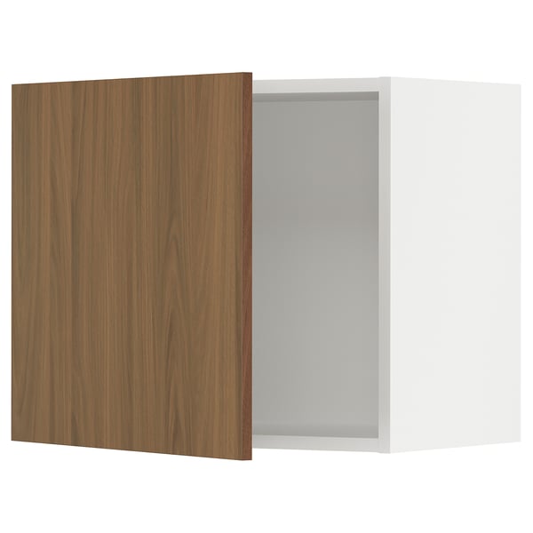 SEKTION Armoire murale, blanc/Tistorp effet noyer foncé, 24x15x20 "