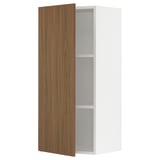 SEKTION Armoire murale, blanc/Tistorp effet noyer foncé, 18x15x40 "