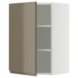 SEKTION Armoire murale, blanc/Voxtorp gris-brun foncé ultrabrillant, 21x15x30 "