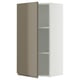 SEKTION Armoire murale, blanc/Voxtorp gris-brun foncé ultrabrillant, 21x15x40 "