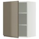 SEKTION Armoire murale, blanc/Voxtorp gris-brun foncé ultrabrillant, 24x15x30 "