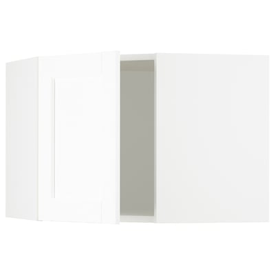 SEKTION Armoire murale d'angle, blanc Enköping/blanc effet bois, 26x15x20 "