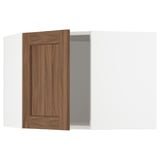 SEKTION Armoire murale d'angle, blanc Enköping/brun effet noyer, 26x15x20 "