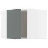 SEKTION Armoire murale d'angle, blanc/Nickebo gris -vert mat, 26x15x20 "