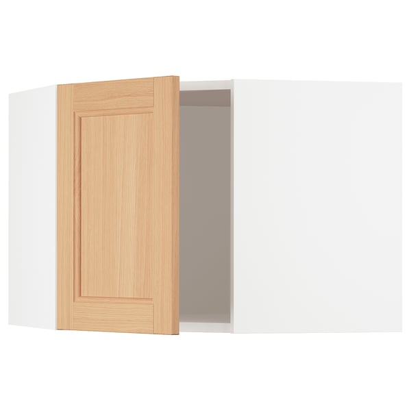 SEKTION Armoire murale d'angle, blanc/Vedhamn chêne, 26x15x20 "