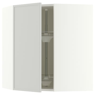 SEKTION Armoire murale d'angle+rgt pivot, blanc/Aspudden gris clair, 26x15x30 "