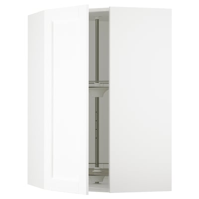 SEKTION Armoire murale d'angle+rgt pivot, blanc Enköping/blanc effet bois, 26x15x40 "