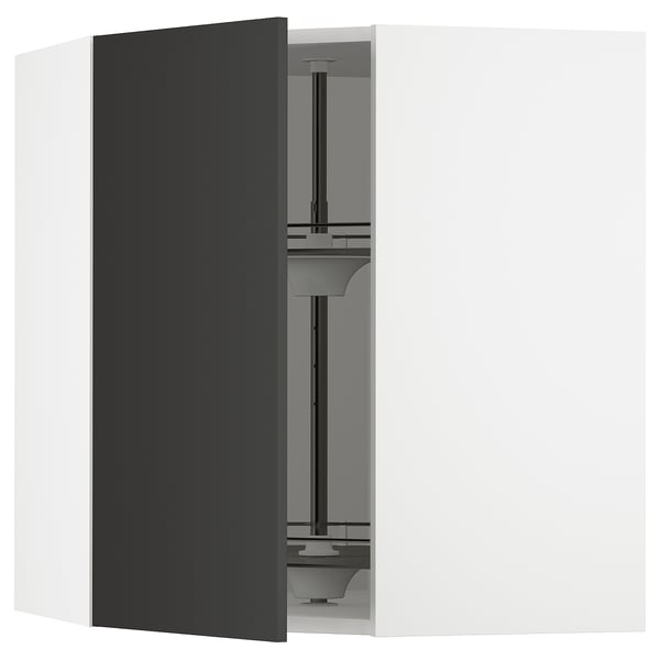 SEKTION Armoire murale d'angle+rgt pivot, blanc/Nickebo anthracite mat, 26x15x30 "