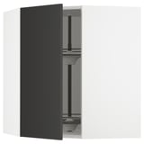 SEKTION Armoire murale d'angle+rgt pivot, blanc/Nickebo anthracite mat, 26x15x30 "