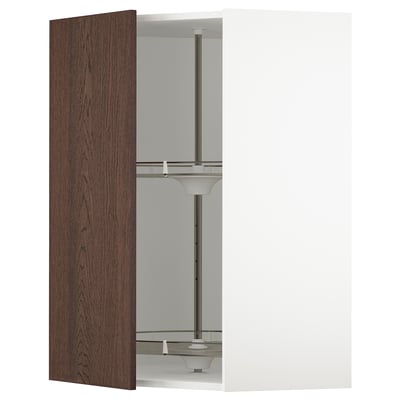 SEKTION Armoire murale d'angle+rgt pivot, blanc/Sinarp brun, 26x15x40 "