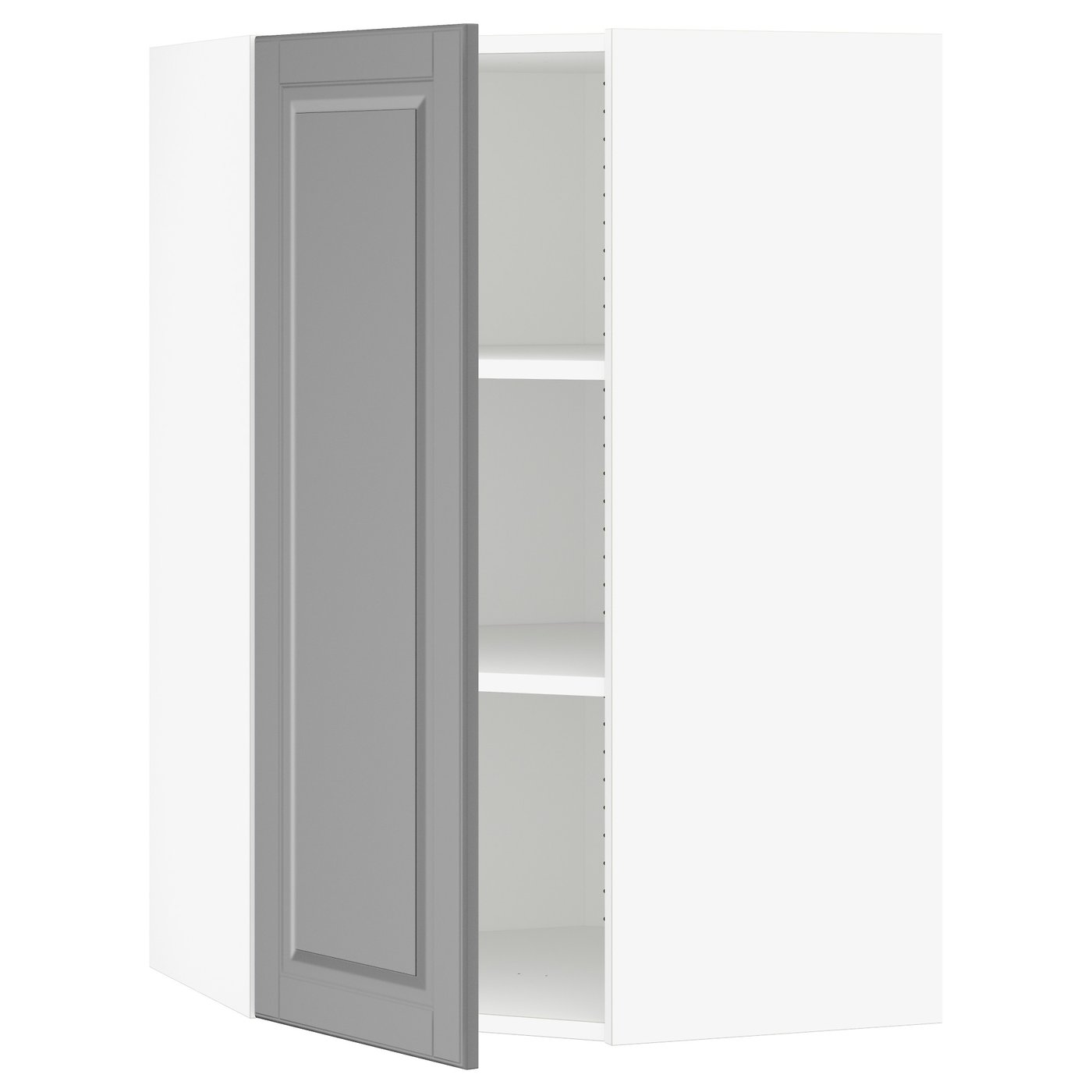 SEKTION armoire murale d'angle+tablettes, blanc/Bodbyn gris, 66x37x102