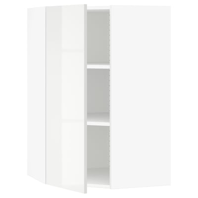 SEKTION Armoire murale d'angle+tablettes, blanc/Ringhult blanc, 26x15x40 "