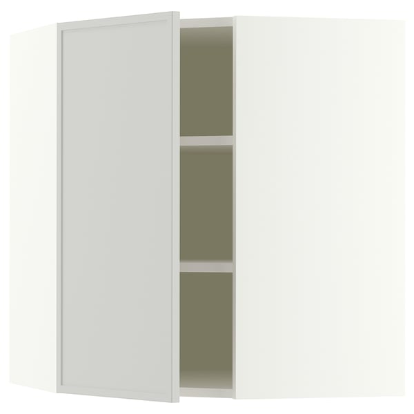 SEKTION Armoire murale d'angle+tblts, blanc/Aspudden gris clair, 26x15x30 "