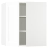 SEKTION Armoire murale d'angle+tblts, blanc Enköping/blanc effet bois, 26x15x30 "