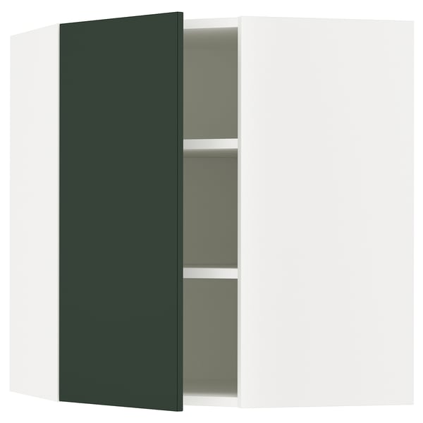 SEKTION Armoire murale d'angle+tblts, blanc/Havstorp vert profond, 26x15x30 "