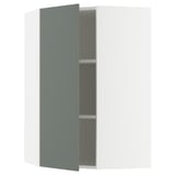 SEKTION Armoire murale d'angle+tblts, blanc/Nickebo gris -vert mat, 26x15x40 "