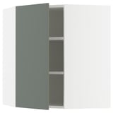 SEKTION Armoire murale d'angle+tblts, blanc/Nickebo gris -vert mat, 26x15x30 "