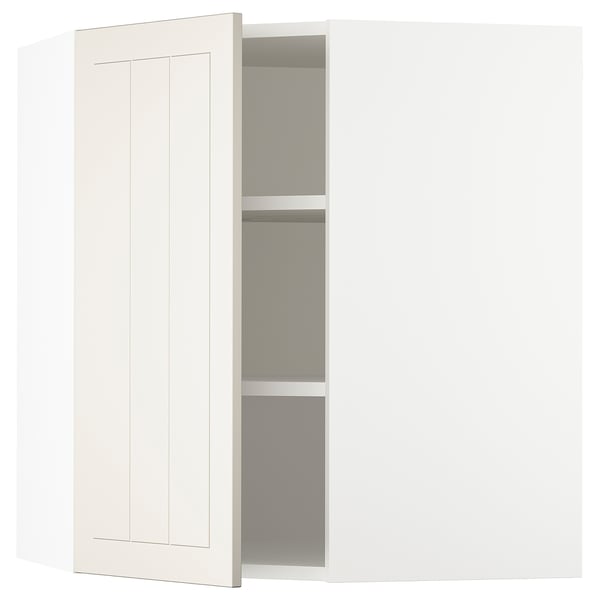 SEKTION Armoire murale d'angle+tblts, blanc/Stensund beige, 26x15x30 "