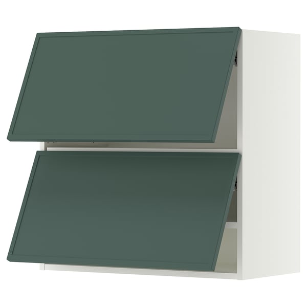 SEKTION Armoire murale horiz+2ptes, blanc/Aspudden gris-vert foncé, 30x15x30 "