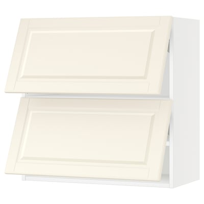 SEKTION Armoire murale horiz+2ptes, blanc/Bodbyn blanc cassé, 30x15x30 "